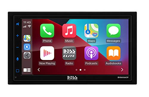 BOSS Audio Systems Systems Elite BV800ACP Car Multimedia Player with Apple CarPlay - Android Auto Double Din Car Stereo, 6.75 ...