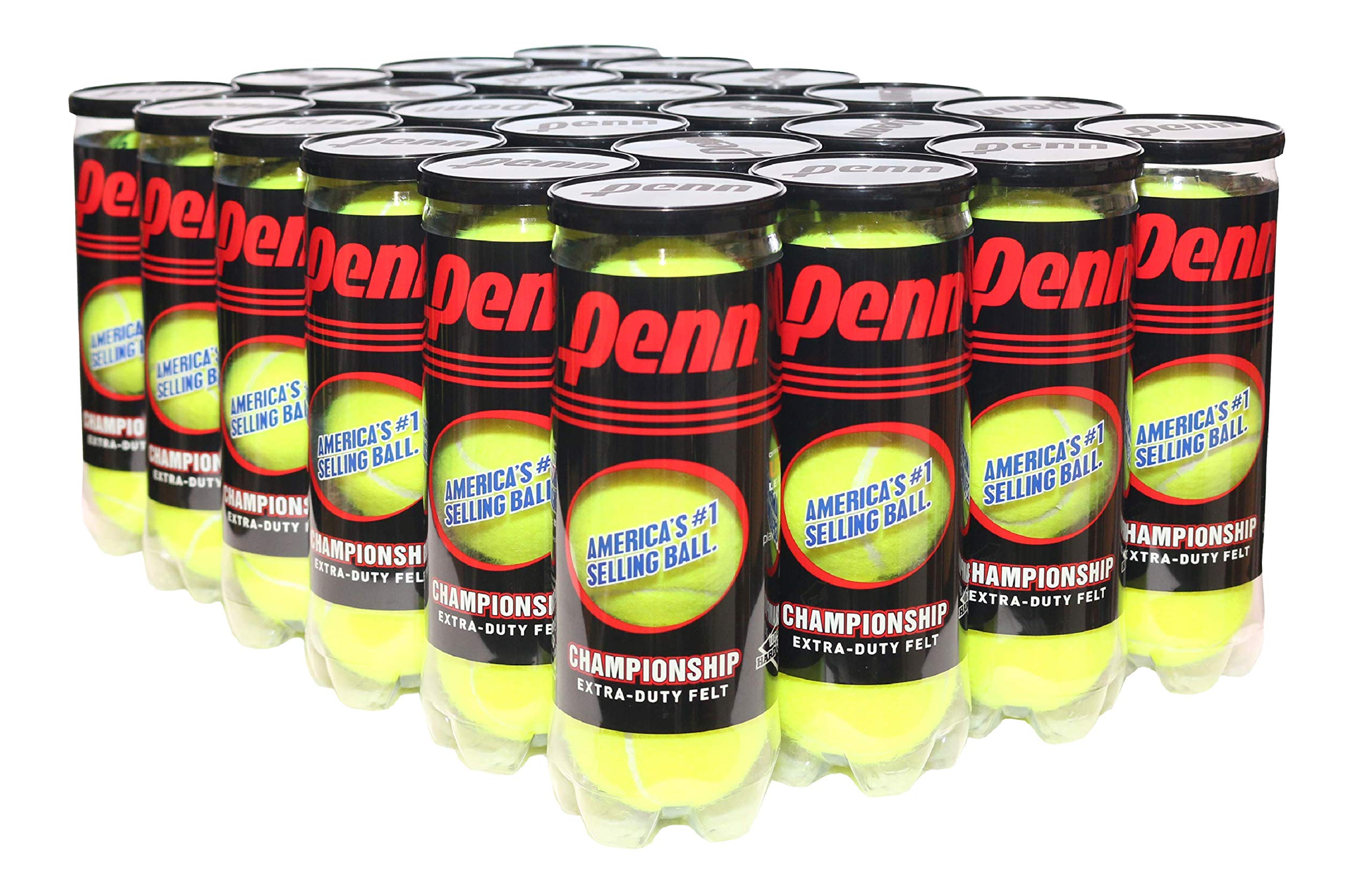 PENN Championship Tennis Balls - Extra Duty Felt Pressurized Tennis Balls - 24 Cans, 72 Balls