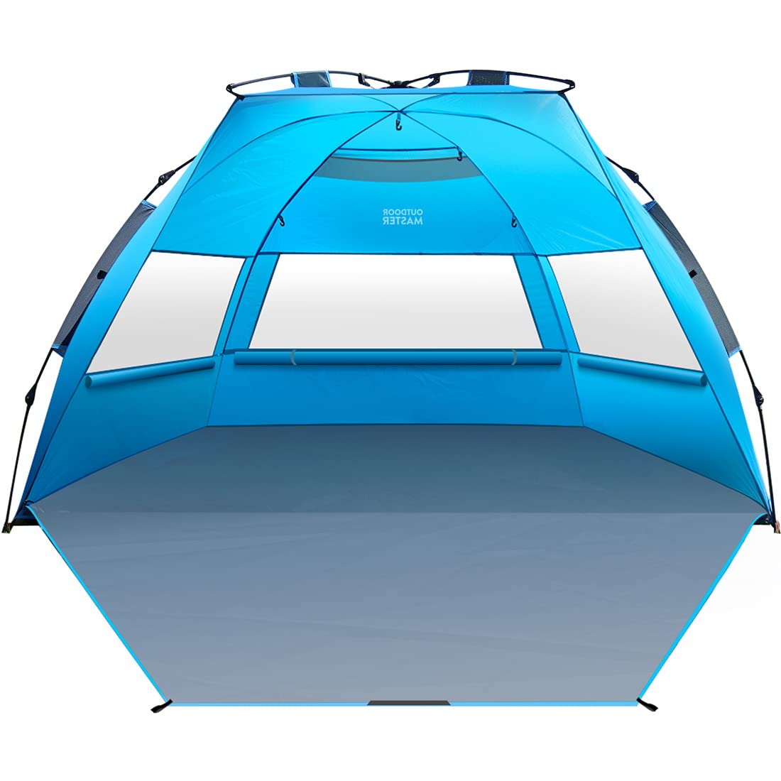 OutdoorMaster Pop Up 3-4 Person Beach Tent X-Large - Easy Setup, Portable Beach Shade Canopy Folding Sun Shelter with UPF 50+ UV Protection Removable Skylight Family Size