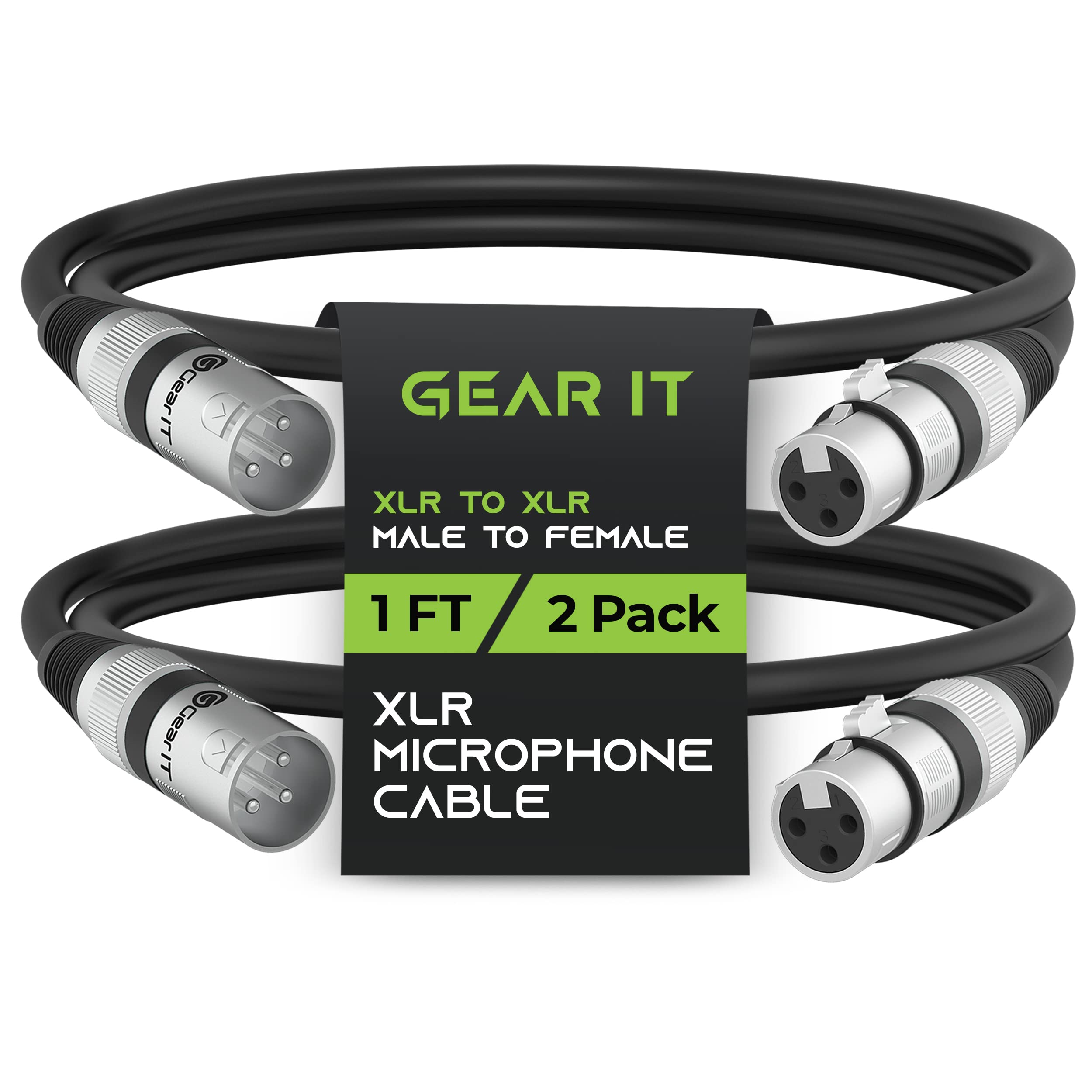 GearIT XLR Cable Patch Cord Black