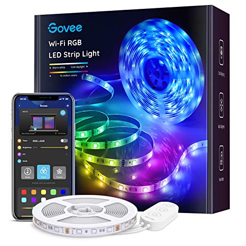 Govee Smart LED Strip Lights WiFi LED Light Strip Work with Alexa and Google Assistant Multicolor with App Control and Music Sync LED Lights for Bedroom, Kitchen, TV, Party