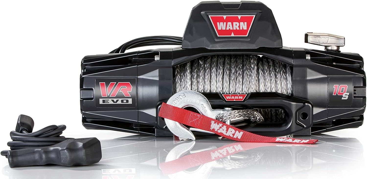 Warn 103253 VR EVO 10-S Electric 12V DC Winch with Synt...