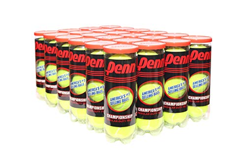 PENN Championship Tennis Balls - Regular Duty Felt Pressurized Tennis Balls - 24 Cans, 72 Balls, Yellow