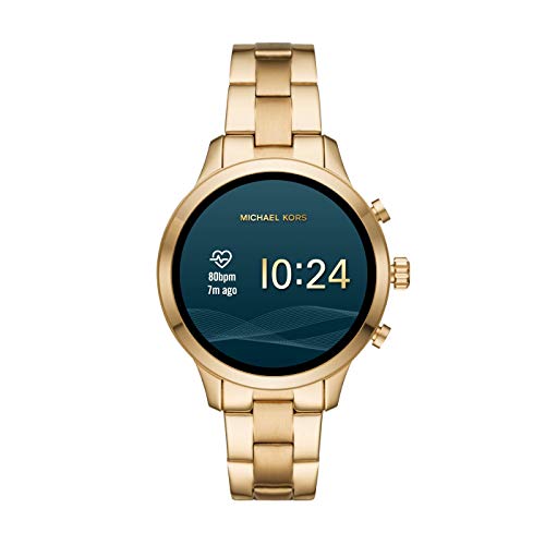 Michael Kors Connected Watches Child Code Michael Kors Women's Access Runway Stainless Steel Plated touchscreen Watch Strap, GoldTone, 18 (Model: MKT5045)