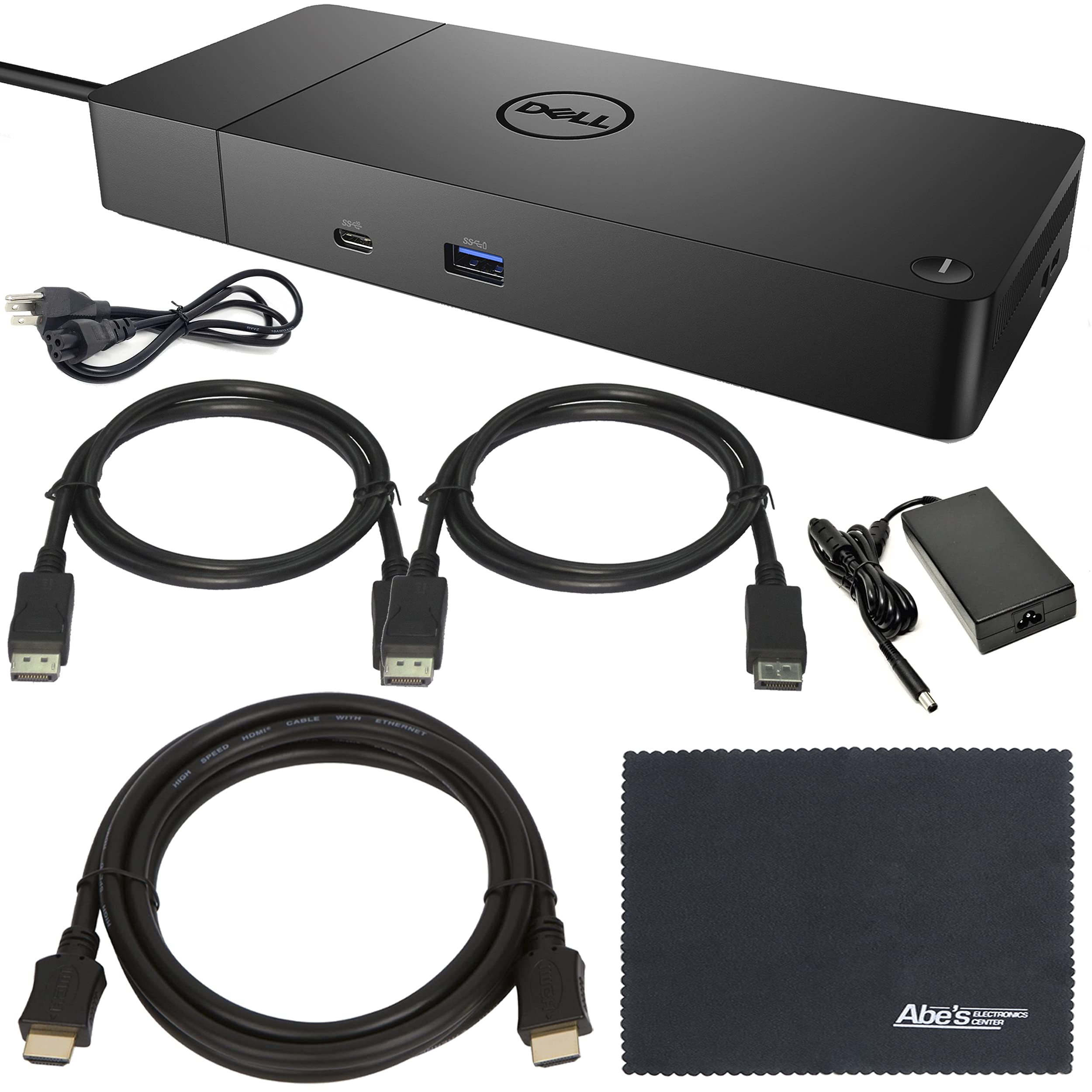 AOM Dell Performance Dock WD 19S WD19S Docking Station (WD19S130W) with 130W Power Adapter + ZoomSpeed HDMI Cable + 2 x ZoomSpeed DisplayPort Cables + Starter Bundle