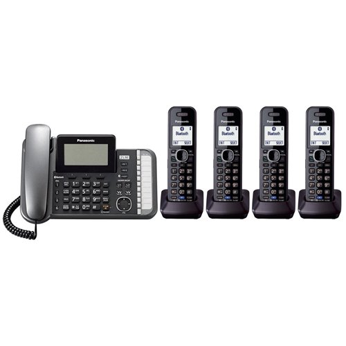 Panasonic KX-TG9582B + 2 KX-TGA950B Corded/Cordless Combination Telephone 2-Line DECT 6.0 System