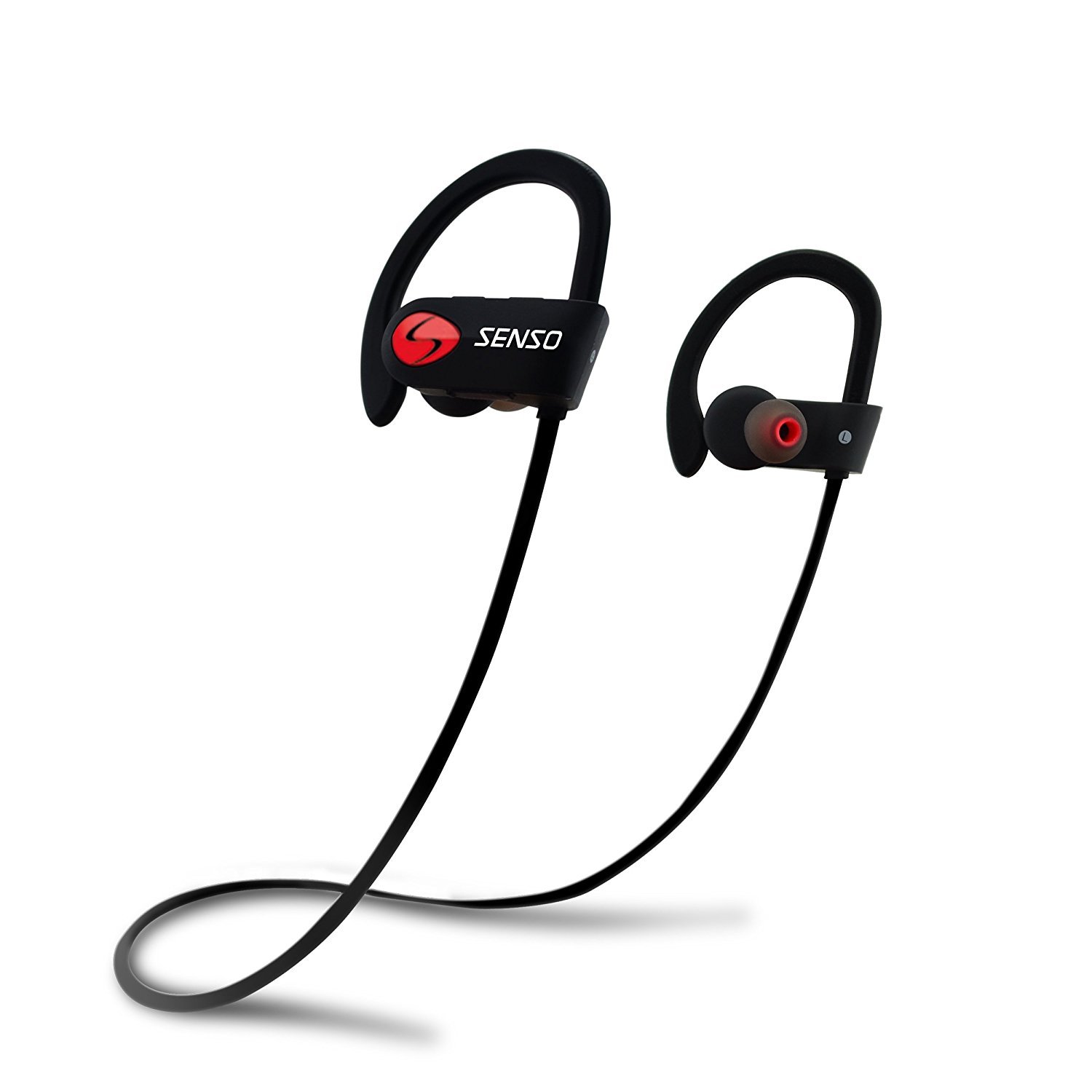 Senso Bluetooth Headphones, Best Wireless Sports Earbuds w/Mic IPX7 Waterproof HD Stereo Sweatproof Earphones for Gym Running Workout Noise Cancelling Earphones Earbuds Noise Cancelling Headsets