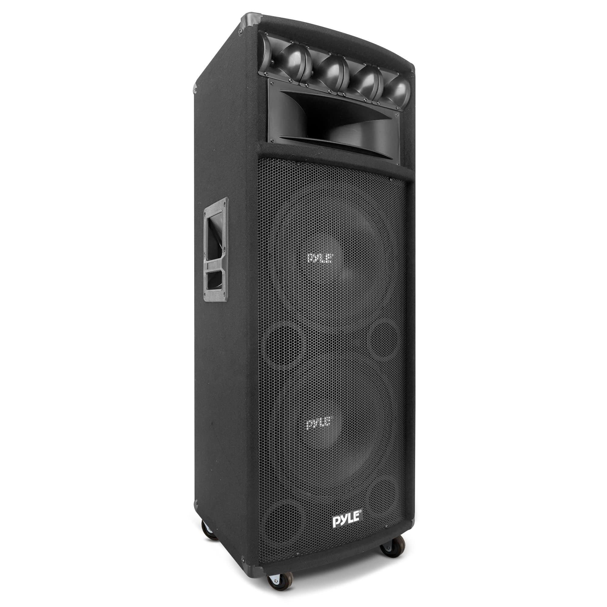 Pyle Portable Cabinet PA Speaker System - 1600 Watt Outdoor Sound System Vehicle Stereo Speakers w/ Dual 12