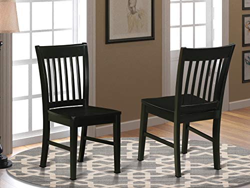 East West Furniture NFC-BLK-W Norfolk kitchen chairs - ...