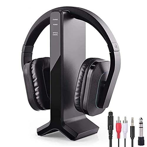 ANSTEN Wireless Headphones for Smart TV Watching with 2.4G RF Transmitter Charging Dock (Digital Optical AUX RCA),Tv Headphones Wireless for Seniors, 100ft Wireless Range No Audio Delay