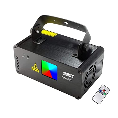 Sumger Professional DMX512 LED Indoor Stage Lights RGB Laser Scanner Beam Effect Stage Light Sound Activated Bedroom Laser Projector Lighting Show with Remote for DJ Disco Church Birthday Party Xmas