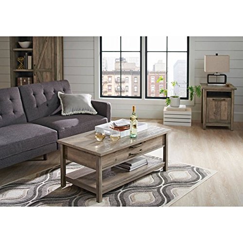 Better Home and Gardens Modern Farmhouse Top Lifts up and Forward Coffee Table, Rustic Gray Finish (Table, Rustic Gray)