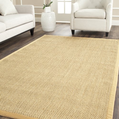 Safavieh Natural Fiber Collection NF443A Sisal Area Rug, 9' x 9' Square, Maize+Wheat