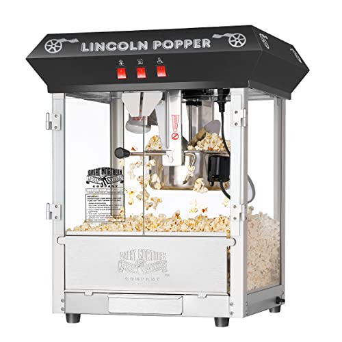 Great Northern Popcorn Company Black Bar Style Lincoln 8 Ounce Antique Popcorn Machine (Bar Style)