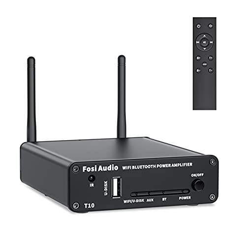 Fosi Audio T10 WiFi Bluetooth 5.0 Stereo Receiver Amplifier 2.4G Wi-Fi Routing Module Smart Wireless Multiroom+Multi-Zone ...