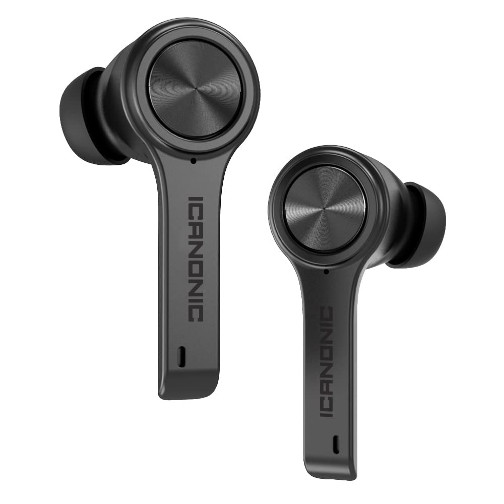 XClear Wireless Earbuds with Immersive Sounds True 5.0 Bluetooth in-Ear Headphones with Charging Case/Quick-Pairing Stereo Calls/Built-in Microphones/IPX5 Sweatproof/Pumping Bass for Sports Black