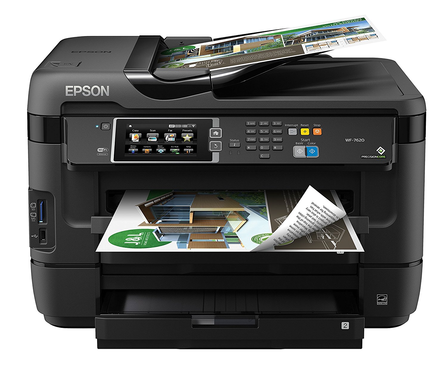 Epson WorkForce WF-7620 Wireless Color All-in-One Inkjet Printer with Scanner and Copier